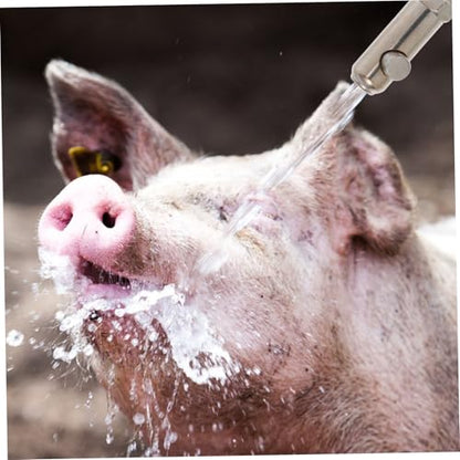 BESPORTBLE Anti-Splash Stainless Steel Pig Waterer Nozzle Durable Automatic Drinking Dispenser for Livestock for Farm Use Easy to Install and Portable Nipple Waterer for Pigs