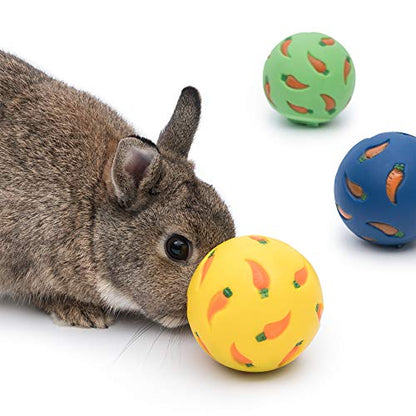 Niteangel Treat Ball, Snack Ball for Guinea Pigs, Rabbits, Hedgehogs and Other Small Pets (Small, Yellow, Blue & Green) - color: Yellow, Blue & Green