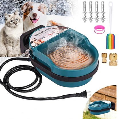 Automatic Heated Dog Water Bowl Outdoor Large Breed Heated Water Bowl for Cats Dogs with Chew-Resistant Cord Auto Fill Wall Mounted Pet Thermal Heated Water Bowl Dog Water Dispenser