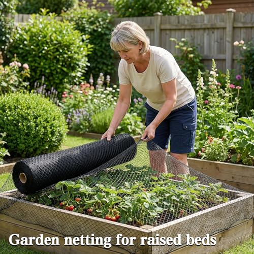 Bird Netting，25 x 100 FT Garden Netting Bird Net for Chicken Coop, Poultry Netting Fence for Fruit Trees, Plants and Vegetables Against Birds, Deer, Squirrels and Other Animals - size: 25 x 100 FT 1" Mesh