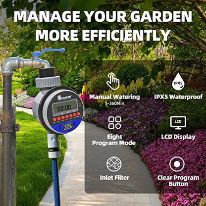 Electronic Water Timer Garden Irrigation Controller Digital Intelligence Watering System LCD Waterproof, No Water Pressure Required - style: 1 Outlet Electronic Timer