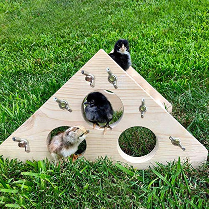 Chicken Perch Wood Stand with Holes Chick Stand Trainning Perch Hen Roost bar for Chicks Poultry Swing Chicken Toy for Hens
