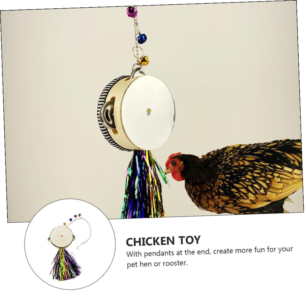VANZACK Stainless Steel Double-Sided Mirror Drum Toy for Hens and Roosters Engaging Pet Plaything for Chickens Promotes Activity and Intellectual Development