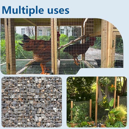 Gardeal 19 Gauge 1/2 Inch Hardware Cloth - Double Hot-Dipped Galvanized After Welding Steel Mesh - Duty Rust Proof Fencing for Gardens, Poultry Animal Netting Cage Screen (48inx1200in) - size: 48inx1200in