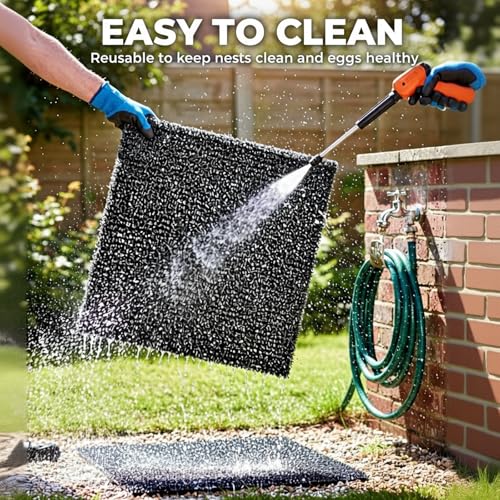 Chicken Nesting Box Pads | 8PC Washable Nesting Mats (12"x12") - Durable Plastic Coop Liners, Odor-Proof Chicken Bedding for Indoor/Outdoor Laying Boxes (8pack-Gray) - size: 8pack-Gray