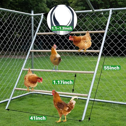 Chicken Perch，Chicken Roost, Chicken Roosting Bars, Roosting Bars for Chickens in Coop, Chicken Toys for Coop, Chicken Coop Accessories (55.1" L x 41.5" W)