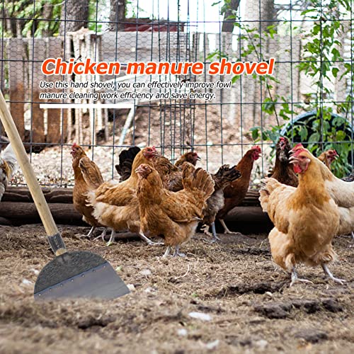 KESYOO Pig Chicken Manure Hoes for Gardening Sturdy Shovel Heads Long Handle Shovel for Digging Farm Cleaning Supply - size: 25X27X3.5cm