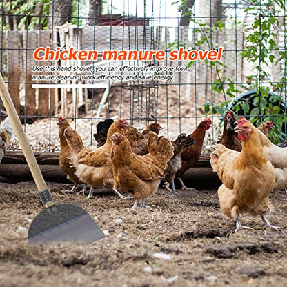 KESYOO Pig Chicken Manure Hoes for Gardening Sturdy Shovel Heads Long Handle Shovel for Digging Farm Cleaning Supply - size: 25X27X3.5cm