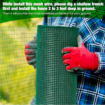 Tatuo Hardware Cloth 1/2 Inch 48in x 150ft Hot Dip Galvanized After Welded Cage Mesh Rolls 21 Gauge Metal Chicken Wire Roll Wire Fencing Poultry Netting for Raised Garden Rodent Animals(Green) - color: Green, size: 48in X 150ft