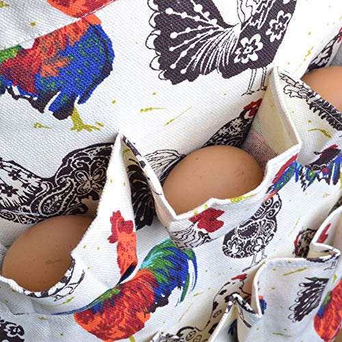 Sefiron Chicken Egg Collecting Apron,12 Deep Pockets for Hense,Duck,Goose Eggs - color: White