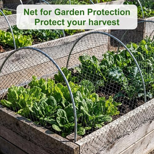 MAQIHAN 13x33ft Bird Netting for Garden - Black Mesh Net Cover for Garden Protection from Deer, Chicken Coop, Squirrel, Poultry Fence for Plant, Fruit Tree, Blueberry Bushes, Strawberry, Vegetable