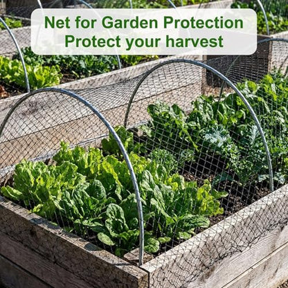MAQIHAN 13x33ft Bird Netting for Garden - Black Mesh Net Cover for Garden Protection from Deer, Chicken Coop, Squirrel, Poultry Fence for Plant, Fruit Tree, Blueberry Bushes, Strawberry, Vegetable
