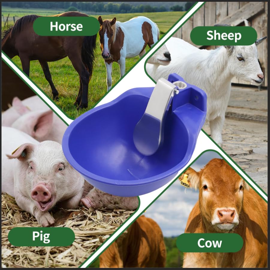 Automatic Livestock Water Troughs Bowl Large Livestock Water Fountain Tool Pet Feeding Bowls, Automatic Water Dispenser Bowl, Automatic Drinking Water Bowl for Sheep Horses Cattle Pigs Dog
