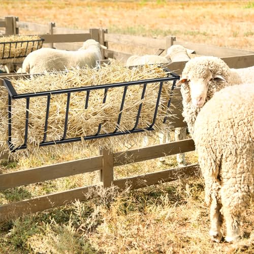 Heavy-Duty Steel Hay Feeder for Livestock – Wall-Mounted Large Capacity Farm Hay Rack with Rust-Resistant Coating