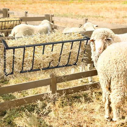 Heavy-Duty Steel Hay Feeder for Livestock – Wall-Mounted Large Capacity Farm Hay Rack with Rust-Resistant Coating