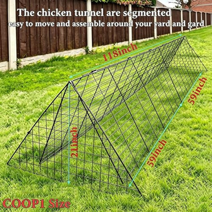 Heavy Duty Chicken Run Tunnel for Yard & Outside, Foldable & Expandable Chicken Tunnel, Portable Predator-Proof Poultry Playpen for Chickens, Rabbits & Ducks - size: Coop 1