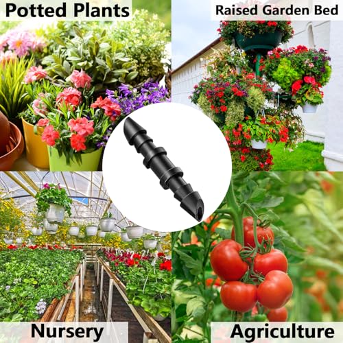60 Pack Drip Irrigation 1/4" Barbed Coupling Fittings, Drip Line Barbed Coupler Connectors for 1/4 Inch Irrigation Tubing Micro Irrigation Connection Parts for Garden Sprinkler Systems - size: 1/4 Inch Coupling-60P