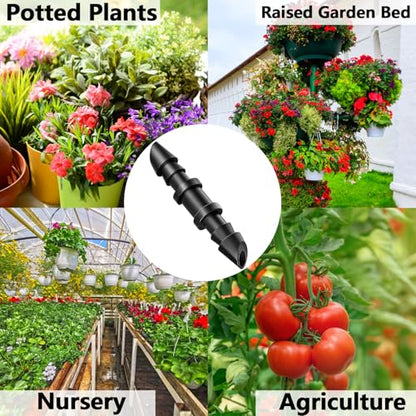 60 Pack Drip Irrigation 1/4" Barbed Coupling Fittings, Drip Line Barbed Coupler Connectors for 1/4 Inch Irrigation Tubing Micro Irrigation Connection Parts for Garden Sprinkler Systems - size: 1/4 Inch Coupling-60P