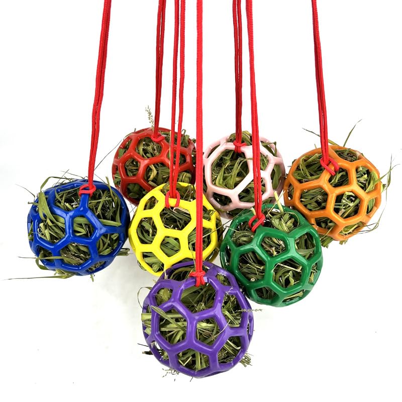 Farm Stall Hanging Feeder Toy Ball for Horses, Goats, Sheep – Durable TPR Feeding Ball, Hay Feeder for Animal Enrichment, Stretch-Resistant Design (Yellow) - color: Yellow