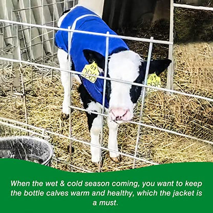 Calf Blankets Jacket for Calves - Keep Calves Warm, Soft Calf Cow Goat Dog Warm Clothes Comfortable Freezing Resistance Cold Proof Oxford Cloth Waterproof - color: Blue