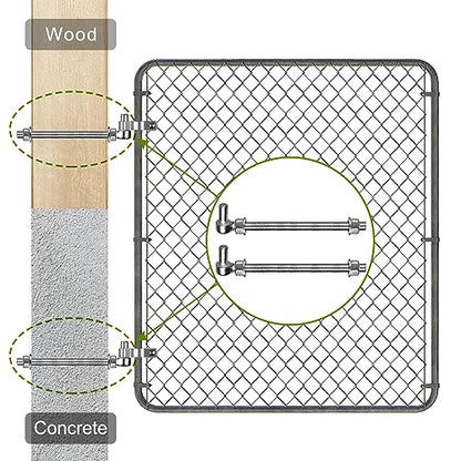Insaga M16x 8'' J-Bolt Gate Hinge, 304 Stainless Steel J-Bolt Post Hinge for Farm Gate, 5/8" Male Pin J-Bolt Hinge for Chain Link Fence Gate, Gate Hinges for Metal Gates (4Pcs) - color: M16-8''-4PCS