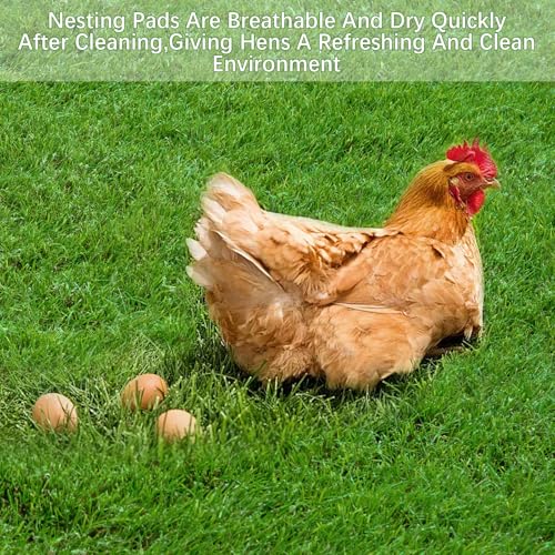 6 Pack Chicken Nesting Box Pads - 12"x12"x1" Washable Artificial Grass Liners for Chicken Coop, Laying Hens, Pet Garden (Indoor/Outdoor Use)(6)