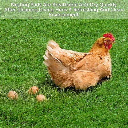 6 Pack Chicken Nesting Box Pads - 12"x12"x1" Washable Artificial Grass Liners for Chicken Coop, Laying Hens, Pet Garden (Indoor/Outdoor Use)(6)