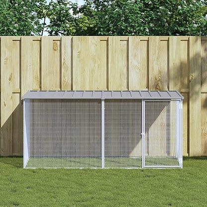 Galvanized Steel Chicken Cage with Roof 79.9"x38.6"x35.4" Outdoor Indoor Coop Hutch for Hens Rabbits Ducks Small Animals Light Gray Enclosure - color: Light gray