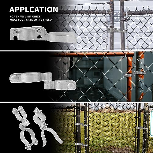 1-3/8" x 2-3/8" Chain Link Gate Hinge Kit,Galvanized Steel Fence Gate Hinge, 2-3/8 "Male Gate Post Hinges(2 Pcs), 1-3/8" Female Gate Frame Hinges(2 Pcs)