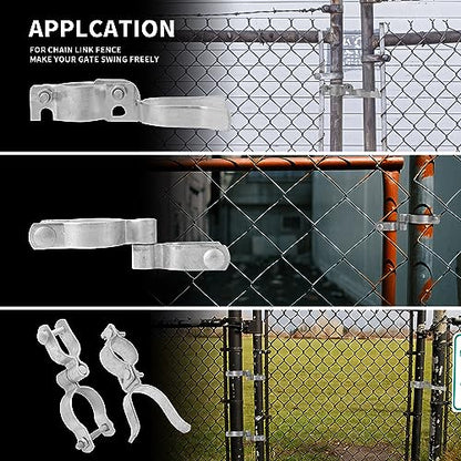 1-3/8" x 2-3/8" Chain Link Gate Hinge Kit,Galvanized Steel Fence Gate Hinge, 2-3/8 "Male Gate Post Hinges(2 Pcs), 1-3/8" Female Gate Frame Hinges(2 Pcs)