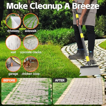 Garden Shovel, Weeding Tool, Multifunctional Garden Cleaning Shovels, 72 Inch Floor Scraper Long Handle, Heavy Duty Metal Flat Spade Shovel for Lawn Edging, Crack Weeder, Ice Chopper, Snow Shovel - size: 72"
