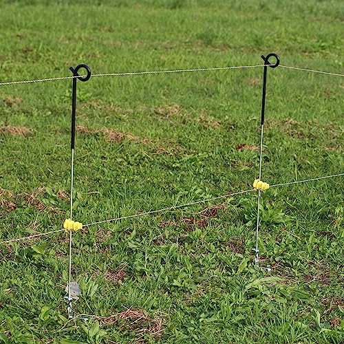 25PCS Screw Tight Round Post Insulator, Electric Fence Wire Holding Insulator, Two Piece Suit (Yellow) - color: Yellow