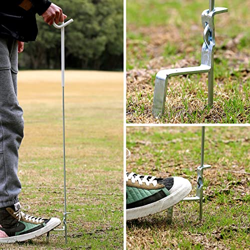 Fence Shock 30 Pack 41 Inches Systems Pig Tail Step-in Fence Post, Portable Stainless Steel Single Rope Poles/Stakes for Electric Fence, Garden, Farm, Flower Beds, Walkways, Fountains - White - color: White