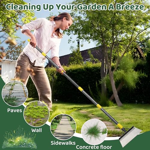 Garden Flat Shovel,Floor Scraper, 88" Long Multifunctional Garden Cleaning Shovel Weeding Tool,Heavy Duty Floor Scraping Tool,Metal Weeding Scraper for Lawn Edging, Snow Ice Removal Scrapers - size: 88"