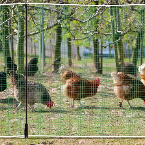 Temporary Fence with Posts 4' x 100' for for Dogs Outdoor Backyard | Plastic Garden Fence Animals Barrier with Fiberglass Stake Windbreak Rope, Portable Outdoor Fence Easy to Use - size: 4' x 100'