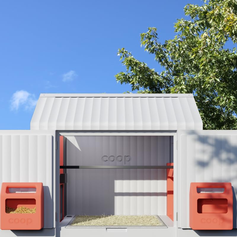 Smart Coop with Base – Weatherproof, Predator-Proof Chicken Coop with Dual Smart Cameras, Automatic Door, Solar Optional for 4-6 Chickens - size: 31.0"L x 30.0"W x 40.0"H