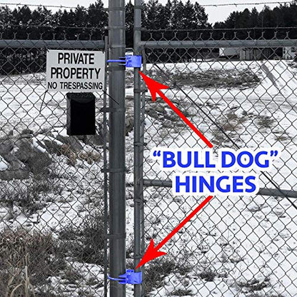 Jake Sales 4-1/2"" Chain Link Bull Dog Hinge (2 Pack), GALVANIZED - size: 4-1/2" Post - 2 Pack