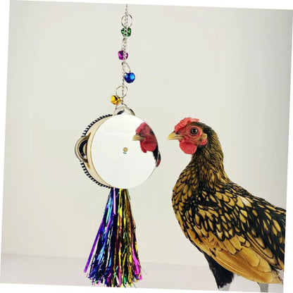 Rooster Hen Chicken Stainless Steel Mirror Drum Pet Toy Entertaining and Safe