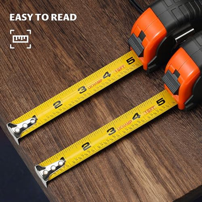 LICHAMP Tape Measure 16 ft, 6 Pack Bulk Easy Read Measuring Tape Retractable with Fractions 1/8, Measurement Tapes 16-Foot by 3/4-Inch