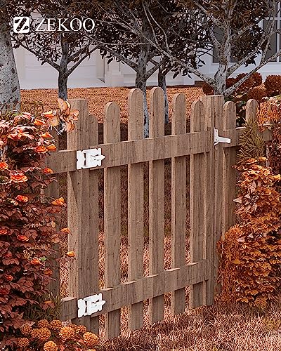 ZEKOO Stainless Steel Gate Hardware Kit, Self Closing Gate Hinges and Latch, Rust Proof, Use for Vinyl Fence Gate and Wood Fences Gate, Heavy Duty 2 Gate Latches 4 Gate Hinges (White) - color: White Two Set