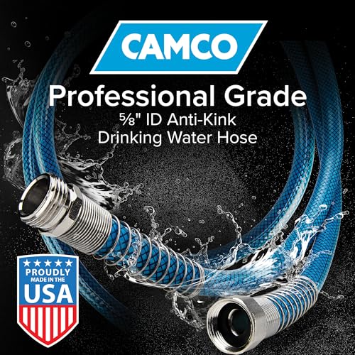 Camco TastePURE 10-Foot Premium Camper/RV Drinking Water Hose - Features a Heavy-Duty No-Kink Design with Strain Relief Ends & 5/8-Inch Inside Diameter - NSF Drinking Water Safe Certified (22823) - size: 10 Feet