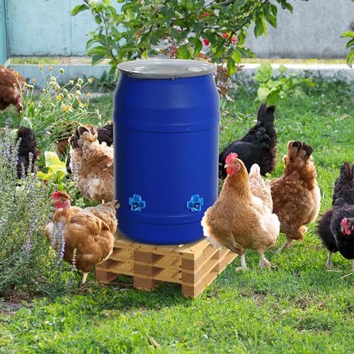 Dreyoo 12 Pcs Horizontal Chicken Waterer Nipples with Drill Bit, Leakproof Chicken Water Nipple, Durable ABS Plastic & Stainless Steel Poultry Watering Nipples for Coop Outdoor Use (Blue)
