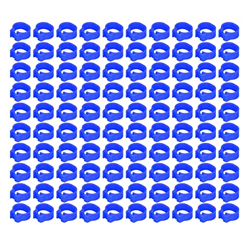 100PCS 8mm Poultry Leg Bands, Bird Pigeons Leg Rings Bird Foot Rings Poultry Tags Colorful Bird Identification Leg Bands Poultry Leg Rings (Dark Blue) - color: Dark Blue