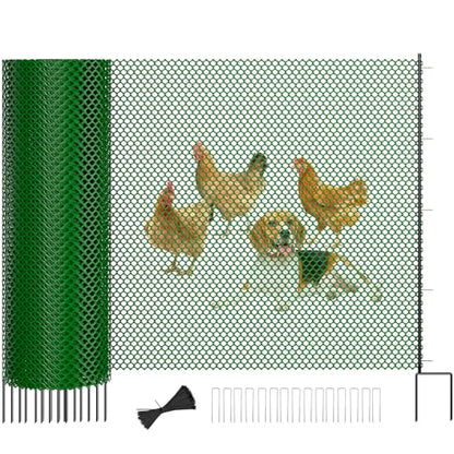 SUNYRISY Garden Mesh Fence Temporary Fencing Outdoor Dog Fence, 40in x 82ft Chicken Fencing Plastic Netting Animal Barrier for Backyard Dog Poultry Pet Protection, Green Diamond - color: Green Diamond