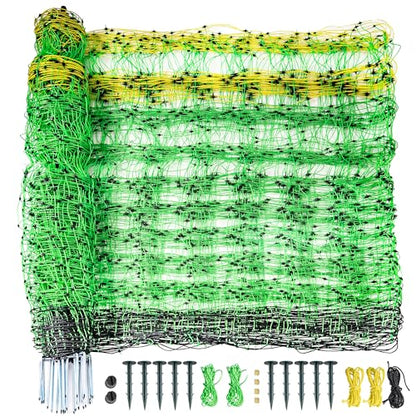 PPOLB Electric Fence Netting - 42.5" H x 164' L, Portable Movable Livestock Nets Mesh for Goats, Sheep, Hogs, Dog, All-Purpose Electric Fencing for Backyards, Homesteaders, Farms Ranches, and Gardens - size: 42.5" H x 164' L Livestock