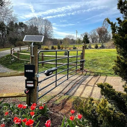 GHOST CONTROLS Solar Heavy-Duty Automatic Gate Opener Kit for Driveway Swing Gates with Long-Range Solar Gate Opener Remote - Model TSS1XP - size: Solar Single Swing Gate Opener