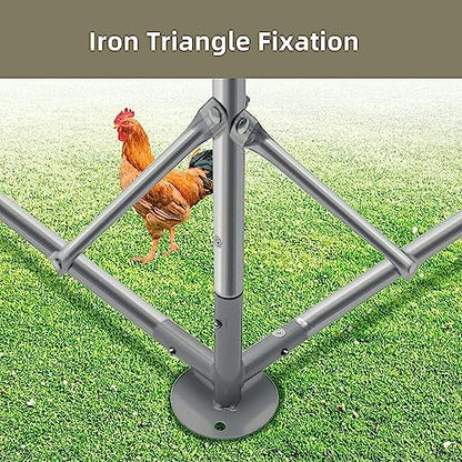 Large Metal Chicken Coop Walk-in Poultry Cage Heavy Duty Chicken Runs Hen House for Yard with Waterproof and Anti-UV Cover for Outdoor Farm Use(10’ W x 19.5’ L x 6.5’ H) - size: 19.5' L x 9.8' W x 6.4' H