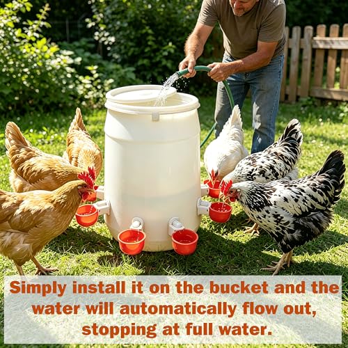 8pcs Large Automatic Chicken Waterer Cups | Chicken Water Feeder Suitable for Chicks, Duck, Goose, Turkey and Bunny | Poultry Water Feeder Kit