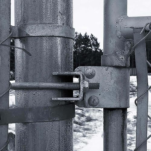 Jake Sales Chain Link Fence Bull Dog Commercial Duty Gate Hinge - Galvanized - Steel - Frame Mount - 4.5" Post / 1.58"-1.75" Frame - size: 4-1/2" Post - 1-5/8 & 1-7/8" Gate Frames