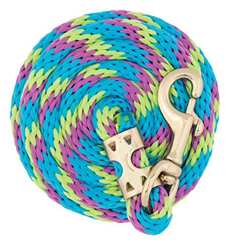 Weaver Leather Poly Value Lead Rope, 5/8" x 8', Lime Zest/Hurricane Blue/Purple Jazz - color: Lime Zest/Hurricane Blue/Purple Jazz